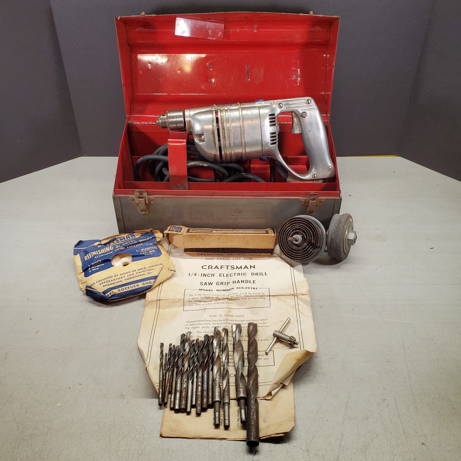 Craftsman 1950’s 1/4 in Drill Saw Grip Handle Model #315.25781 W/Box (Tested)