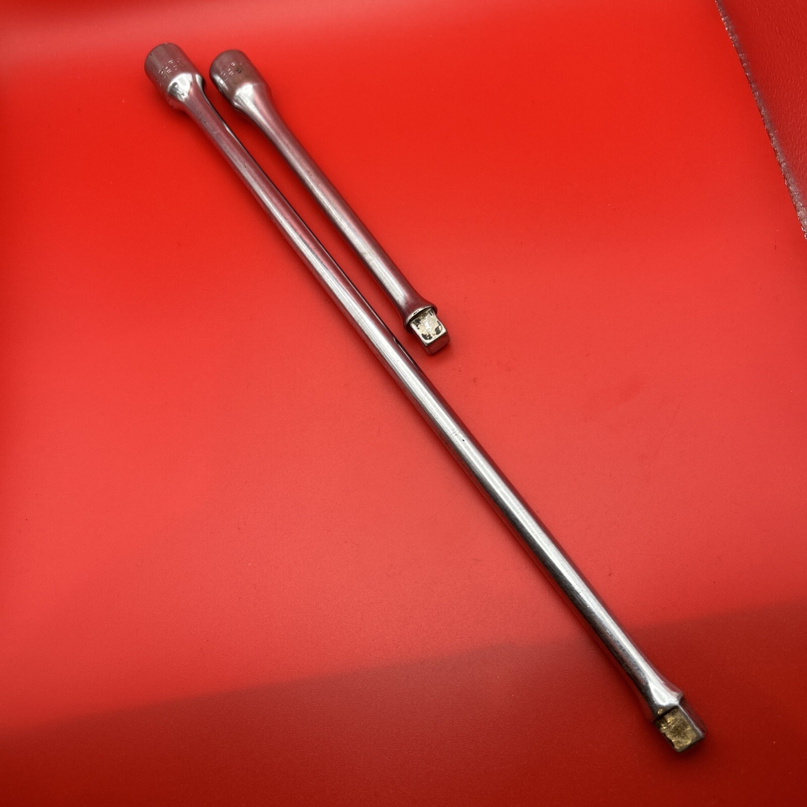 Vintage Duro Chrome 4435 12in & 4433 6in Socket Extensions 3/8″ Drive USA