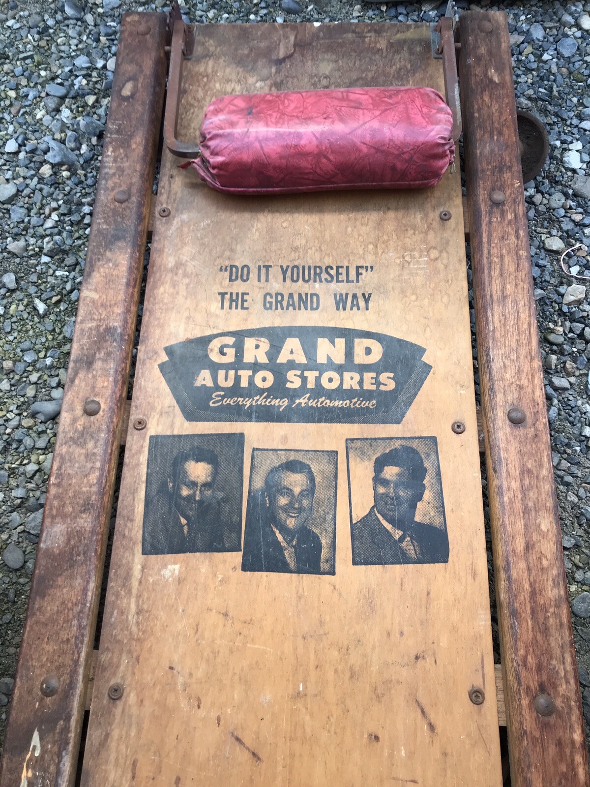 VINTAGE CRAFTSMAN 36” WOOD MECHANICS CREEPER Grand Auto Stores 50-60s California