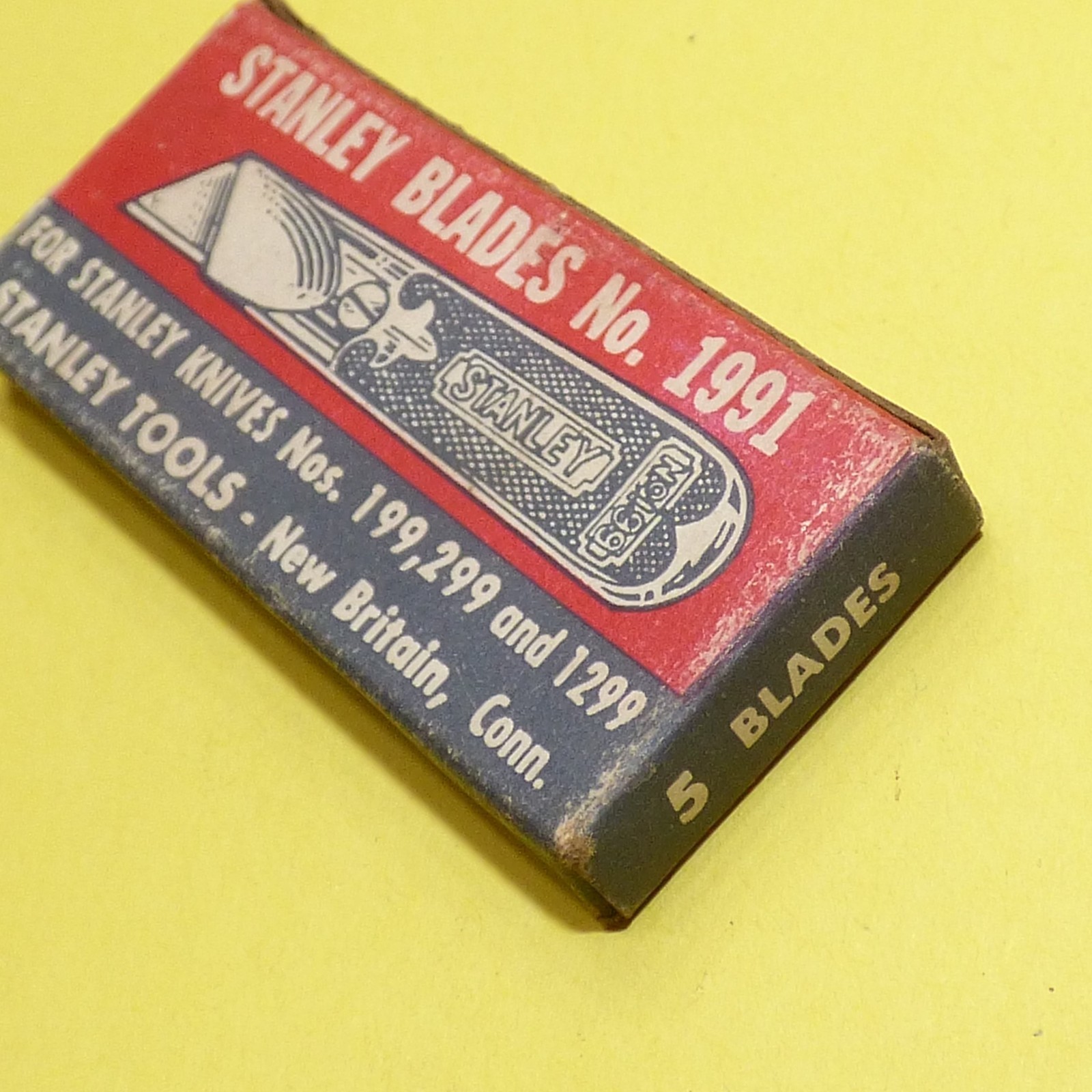Rare Stanley utility knife blades box no. 1991 and 199 razor box cutter