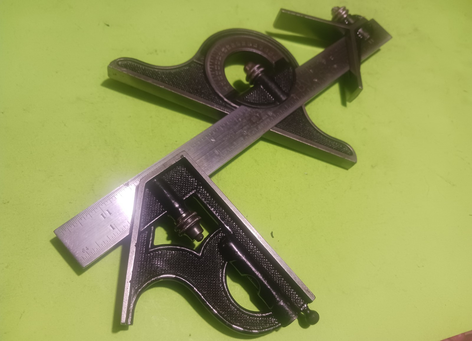Vintage Starrett Combination Square set Head, protractor,Center Head, 12″ rule