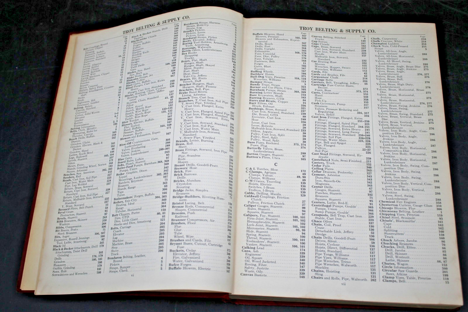 1928 TROY BELTING &CO NY Supply Catalog MILL MINE QUARRY R/R BRICKYARD HardCover