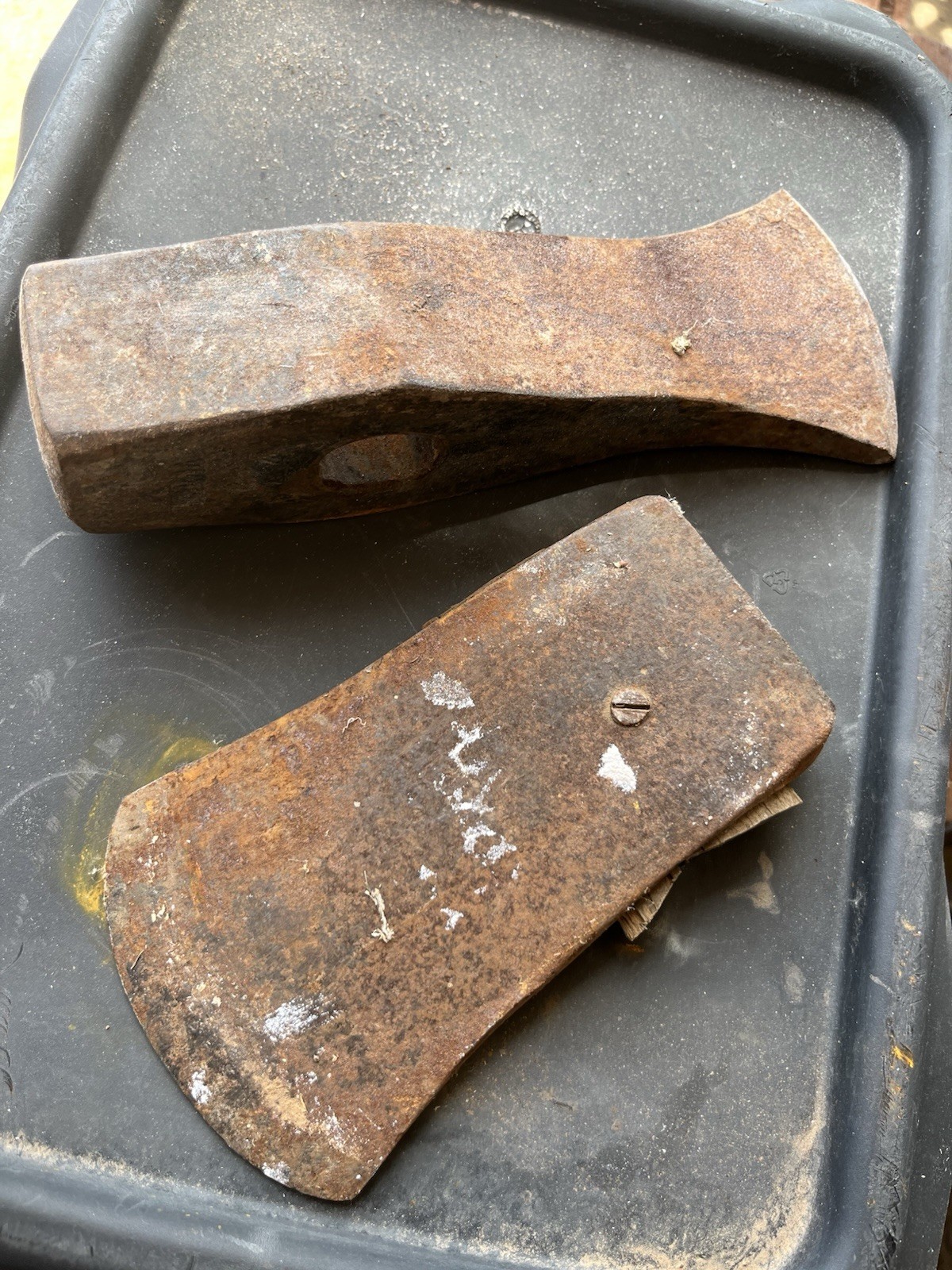 Vtg wood splitting maul 8 lbs And Old Axe Head