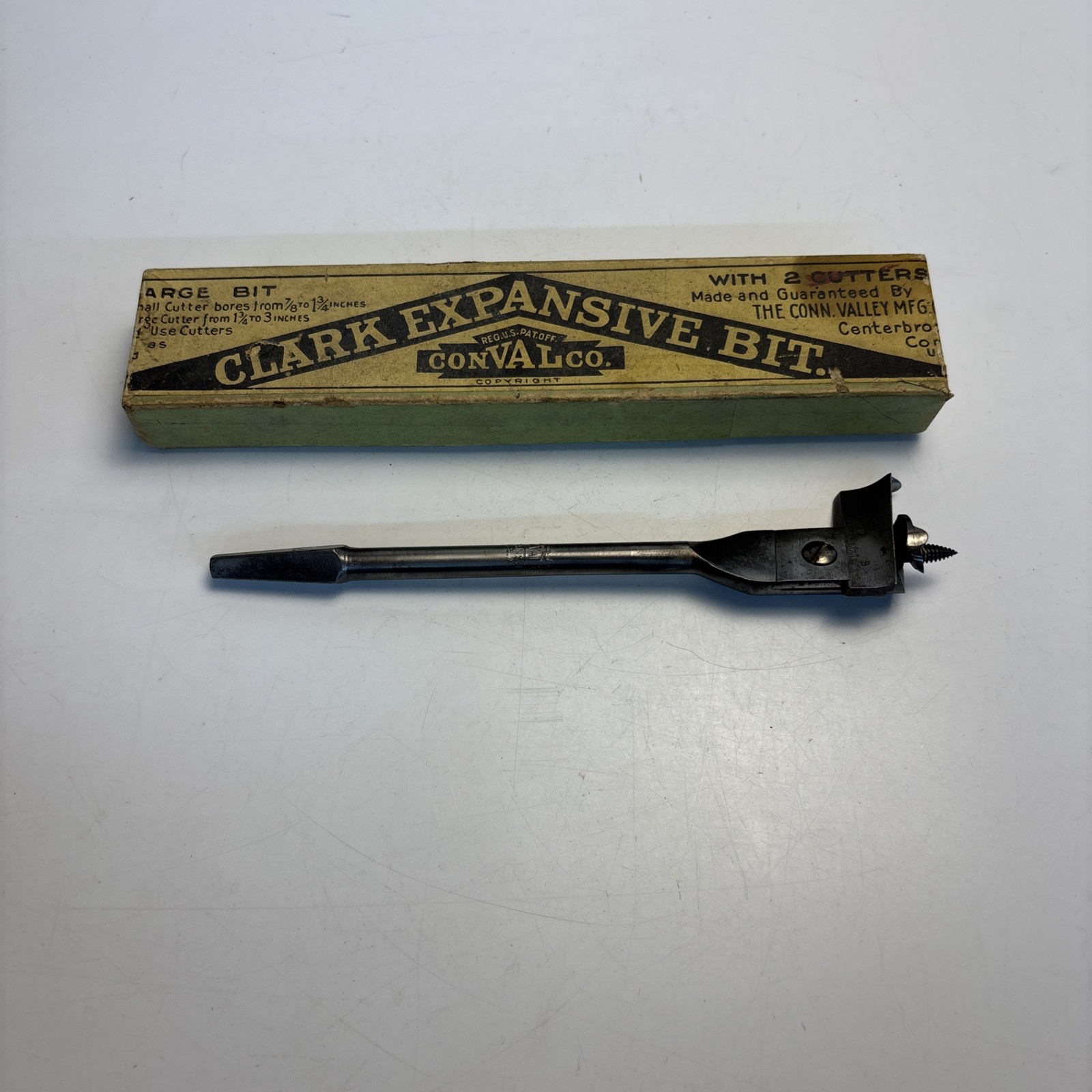 Vintage Clark Expansive Bit ConValCo Brace Drill Bit w/ Box USA