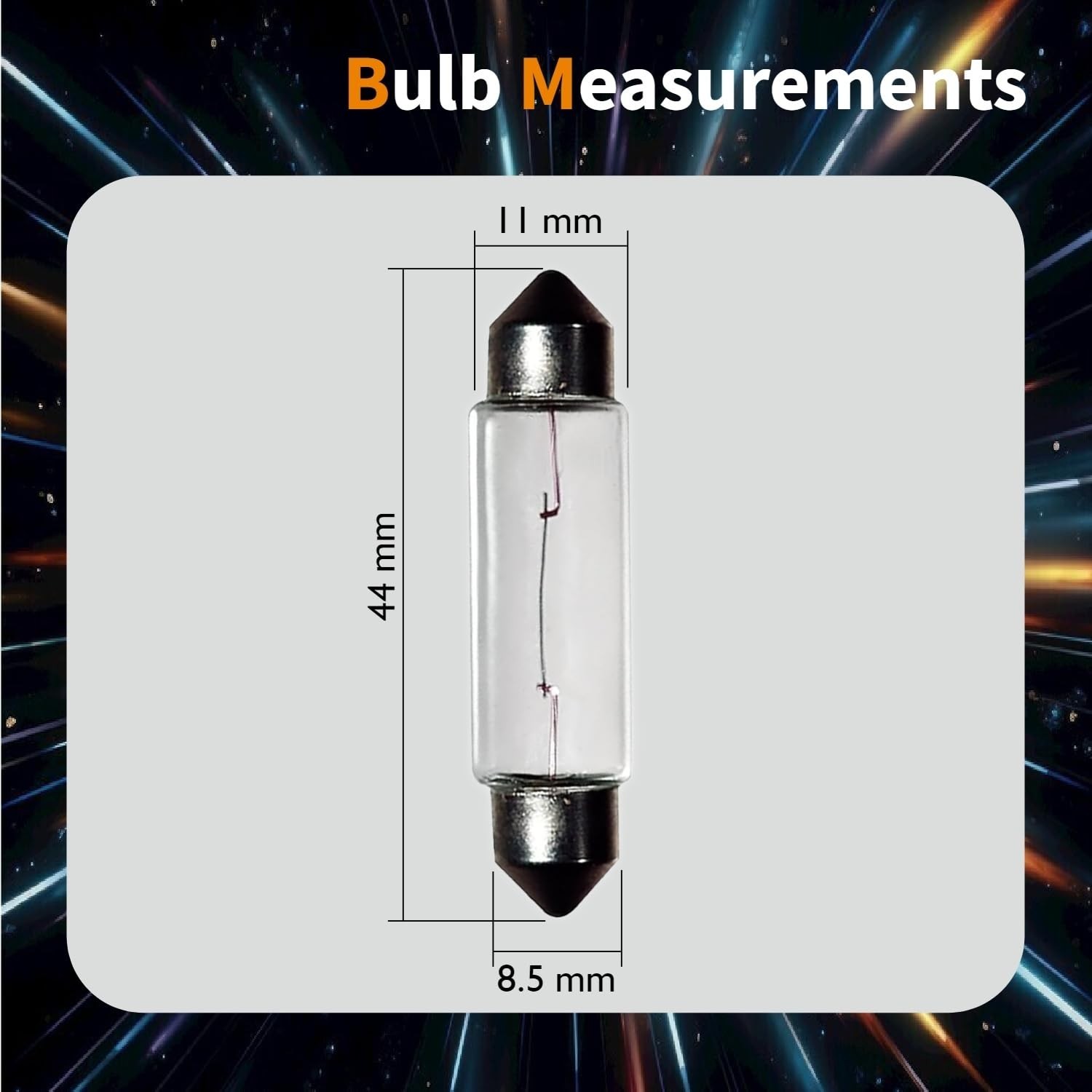 10 Pack Festoon Bulb 24V 5W Xenon Bulb Sv8.5-8 T3.25 10X44mm 24V5W