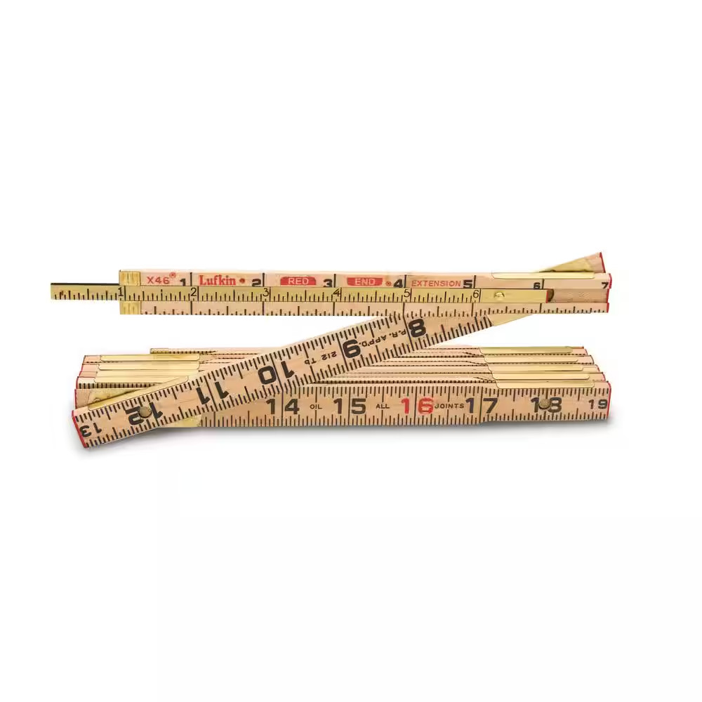 Lufkin 6 Ft. X 5/8 In. Wood Rule Red End with 6 In. Slide Rule Extension