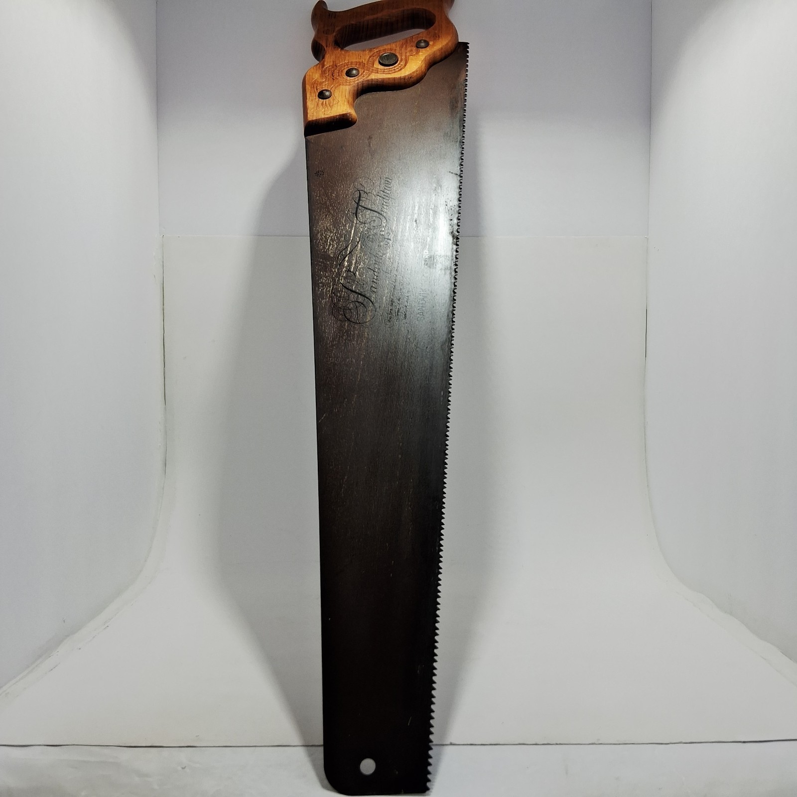 Vintage SANDVIK 277 TRADITION, Wooden SERPENT HANDLE 7T/8P 26” Hand Saw Sweden