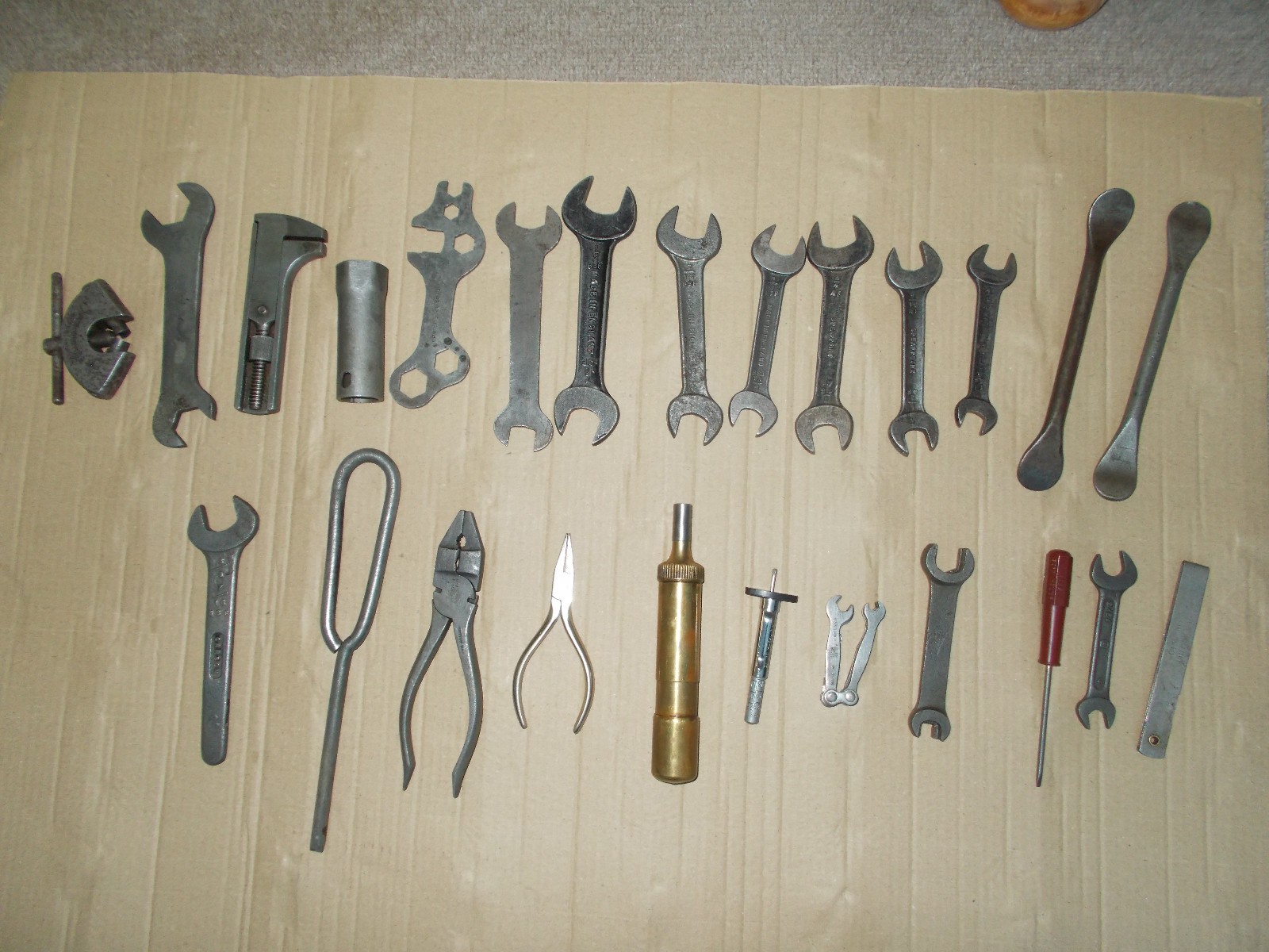 Vintage Extended AJS/Matchless or Other British Motorcycle Tool Kit + Roll.