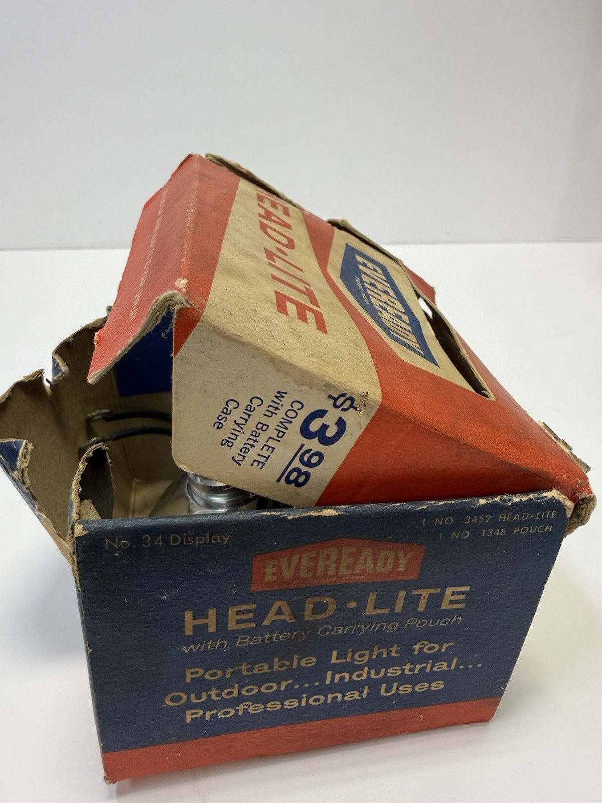 Vintage EveReady Headlight Bright Long Range Beam No34 NOS In Box Rare OldStock