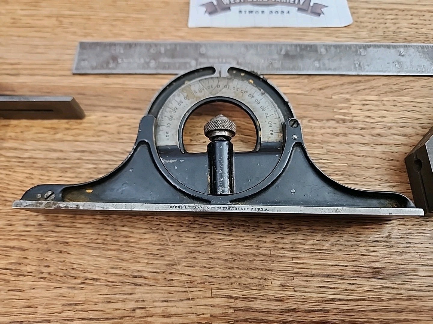 Brown & Sharpe, Stanley Combination Square Head, Center, Protractor, 12″ Rule