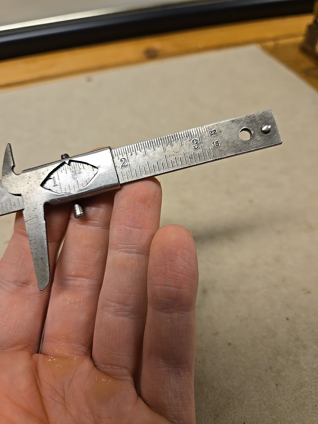 1930s Vernier Caliper Sliding Steel USA MADE 3′ Drafting Tool Rare