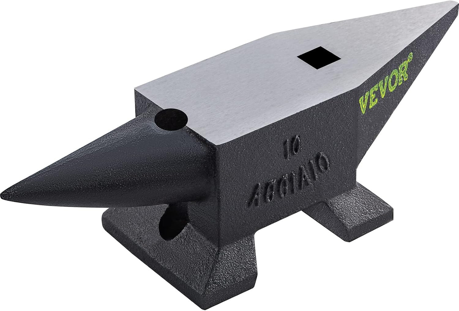 VEVOR Cast Steel Anvil, 22 Lbs(10Kg) Single Horn Anvil with Large Countertop and