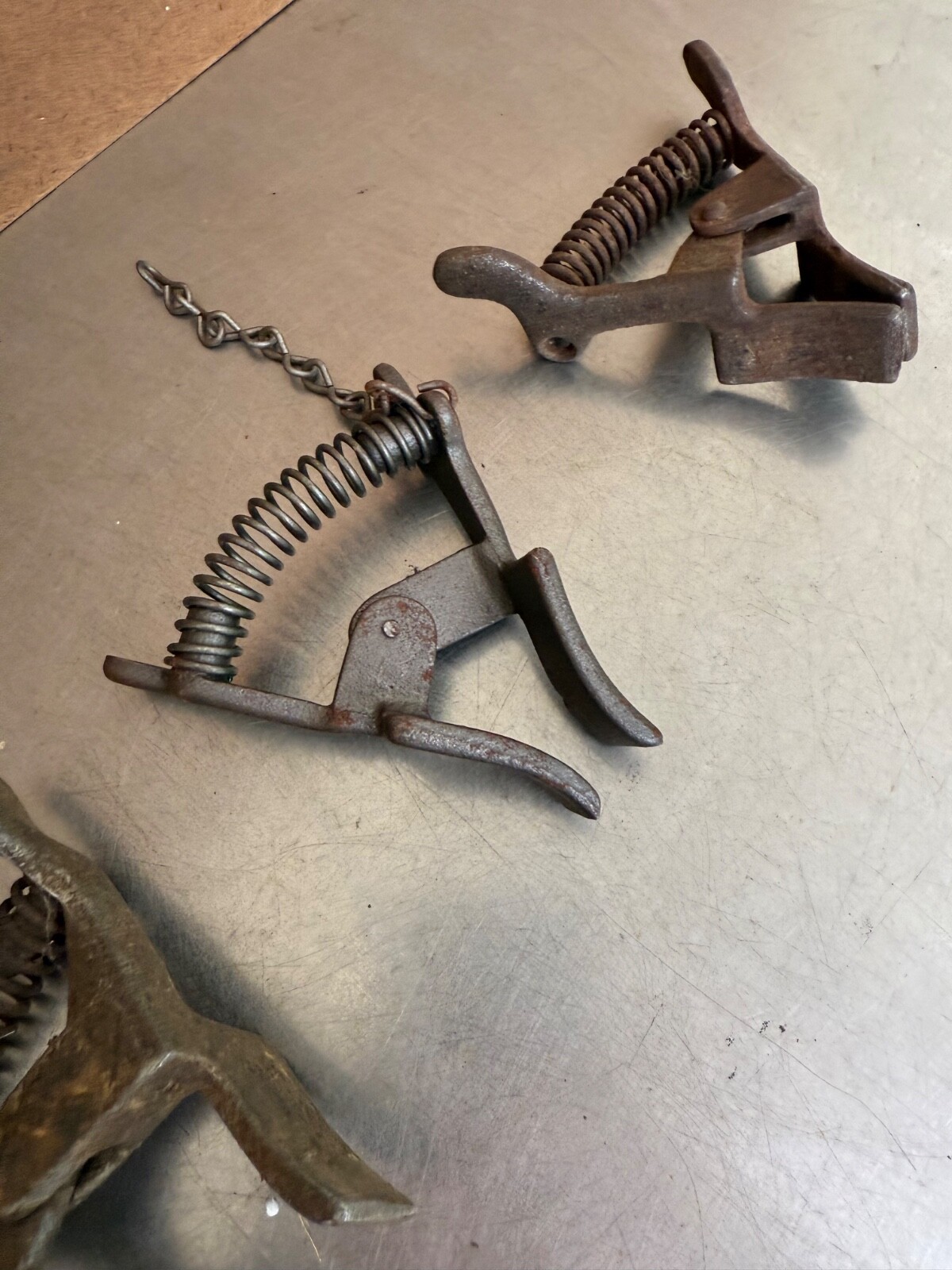 4 Cast Iron Vintage Spring Clamp Plumbing Welding Ground Grounding Tool