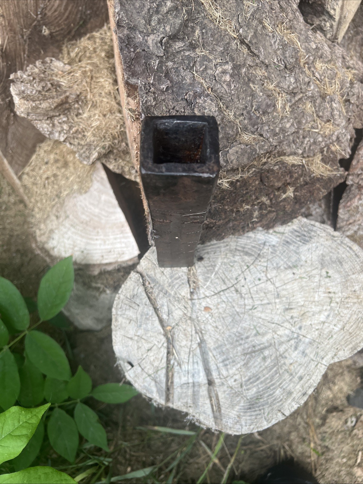 Early 1900s Sawtooth Decorated Splitting Felling Wedge Open Top Grooved 7”