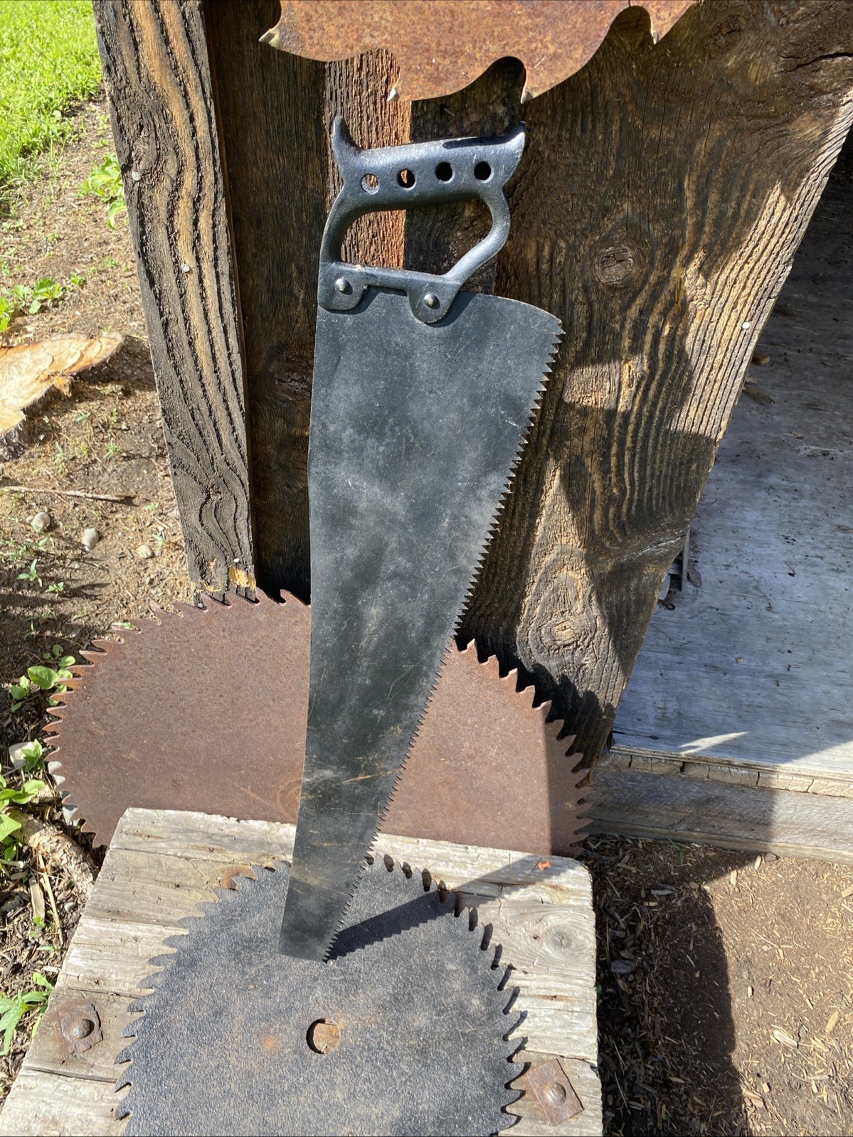 ANTIQUE ICE SAW CAST IRON HANDLE Late 19th Century HAND SAW All Metal