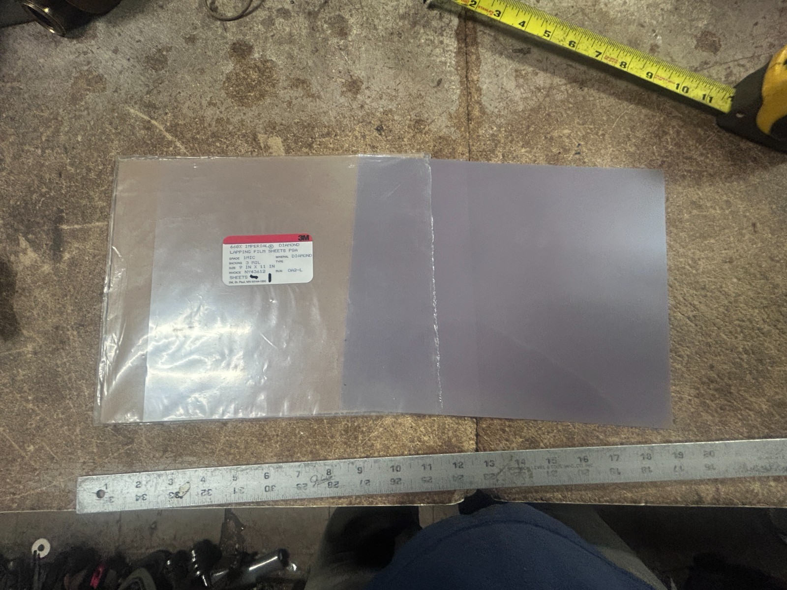 MACHINIST TpCb LATHE MILL 3M Diamond Lapping Film 1 MIC