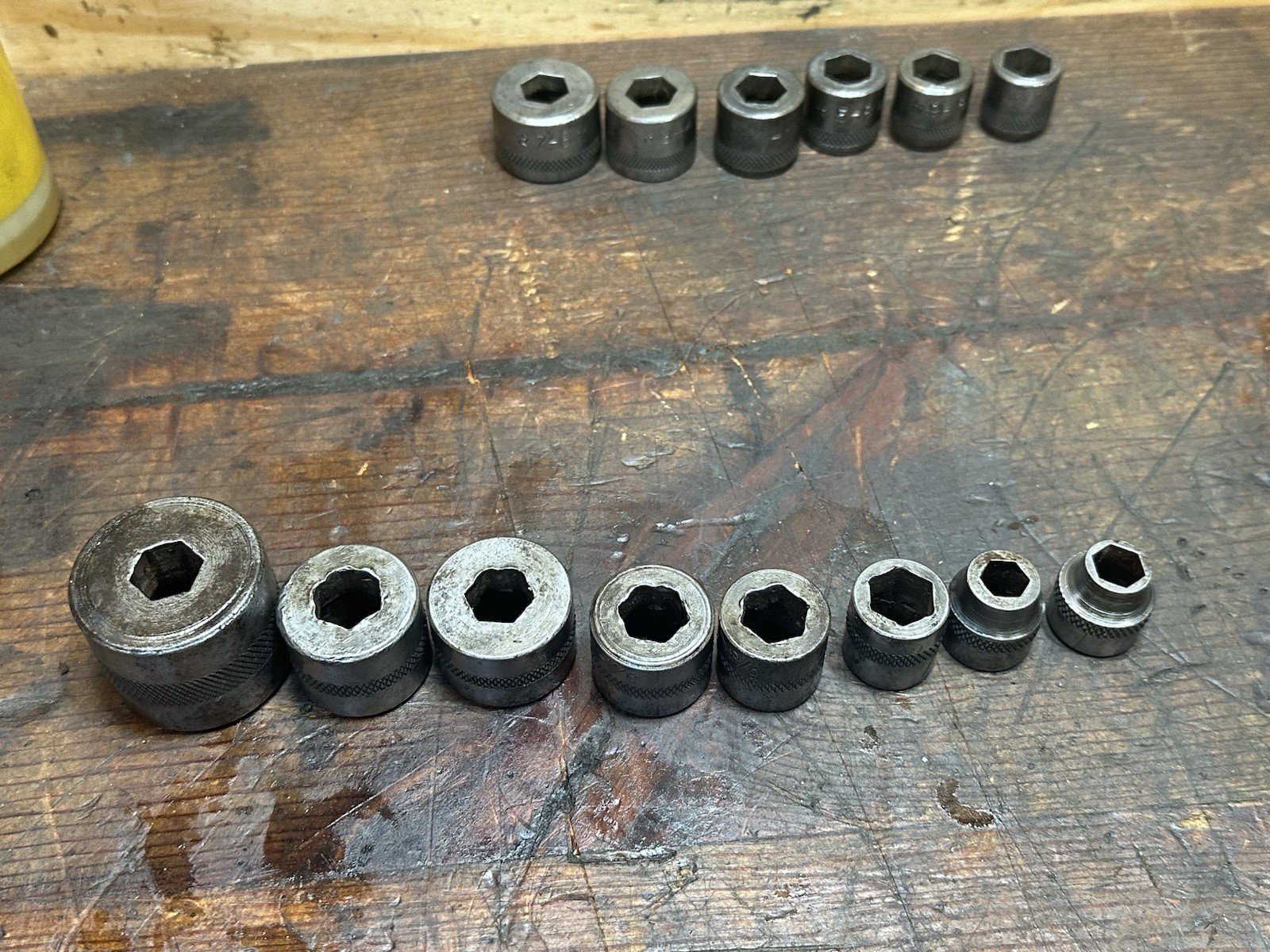 Vintage Hinsdale Sockets Square And Hex Drive Star Logo Sockets In Lot Of 17
