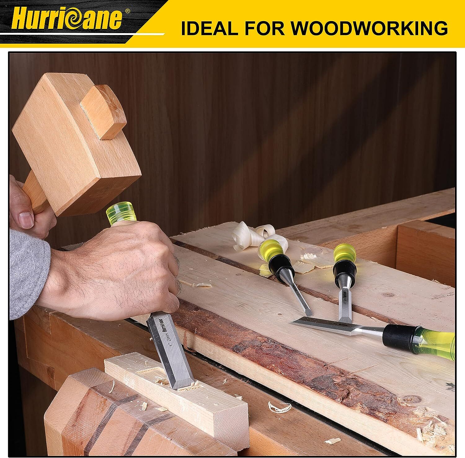 Premium Chisel Set For Woodworking Drop Forged Steel Grip Multi Purpose Use