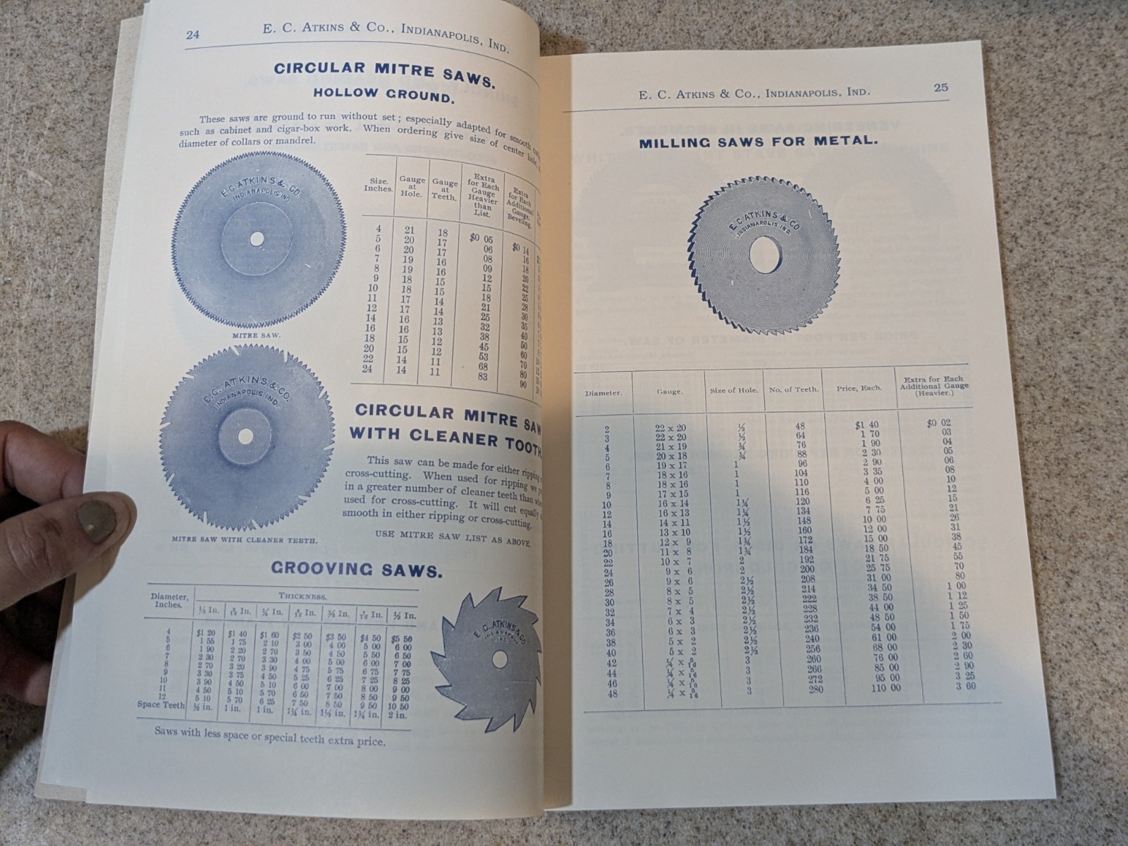 E. C. ATKINS & Co, SHEFFIELD SAW WORKS Saw Tools And Mill Specialties