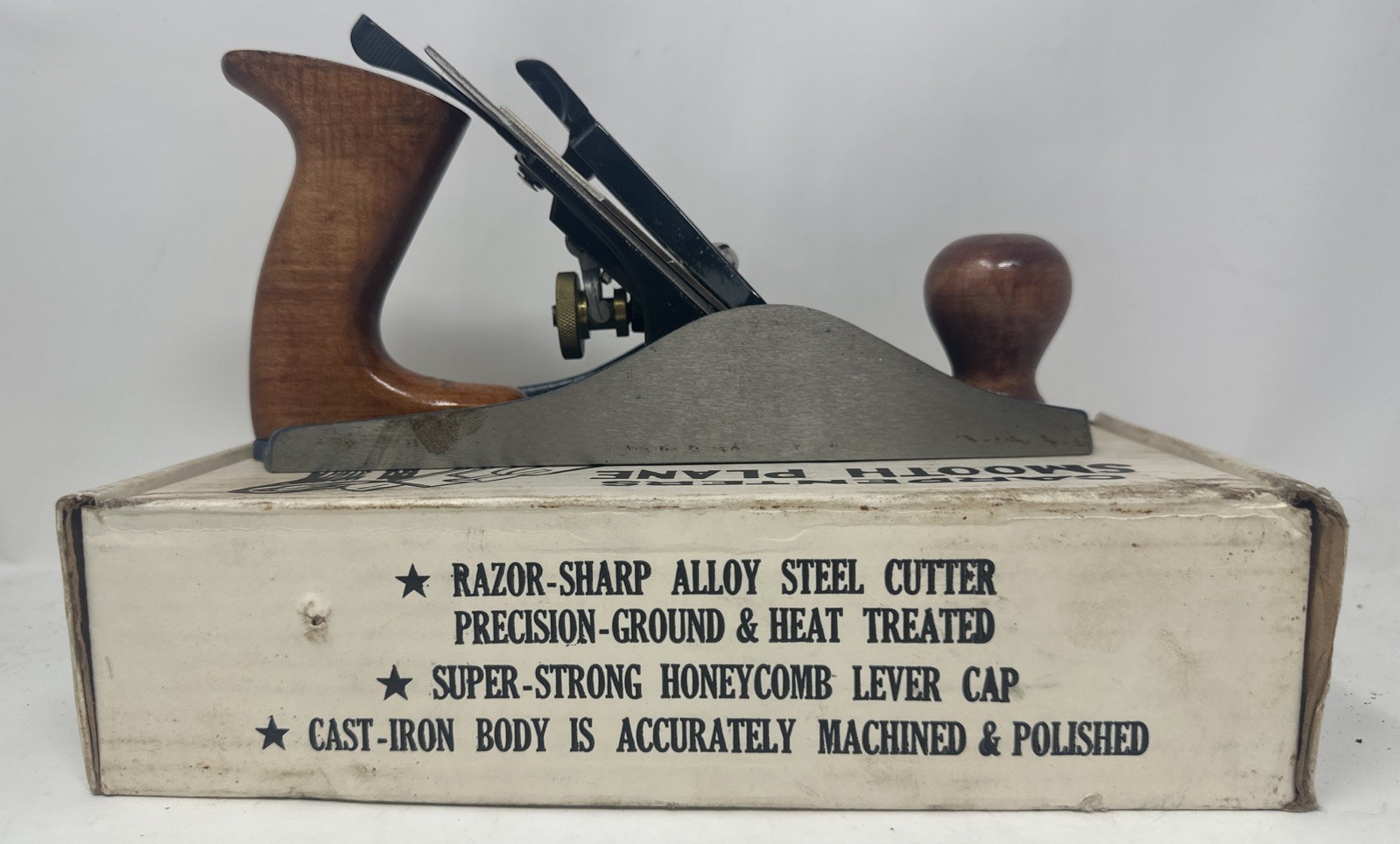 Master Mechanic 9” Smooth Plane #C4MM Made USA Alloy Steel Cutter-Cast Iron Body