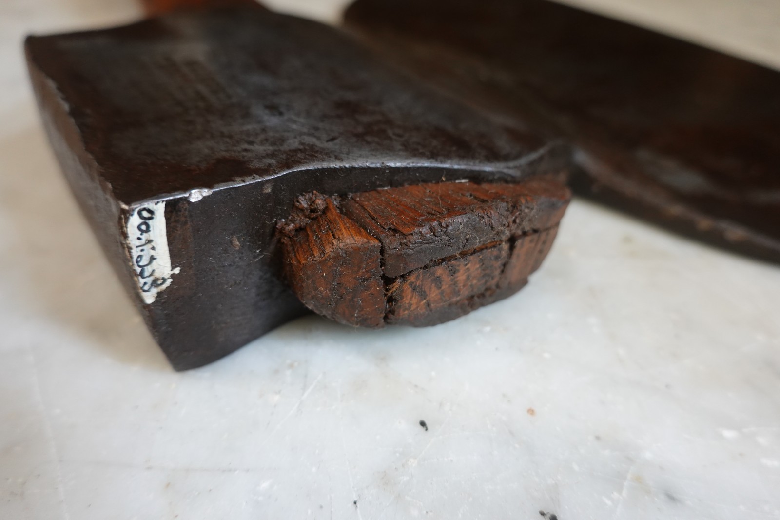 Antique W.H BEATTY & SONS HEWING BROAD AXE STEER LOGO Timber Framer Carpenter