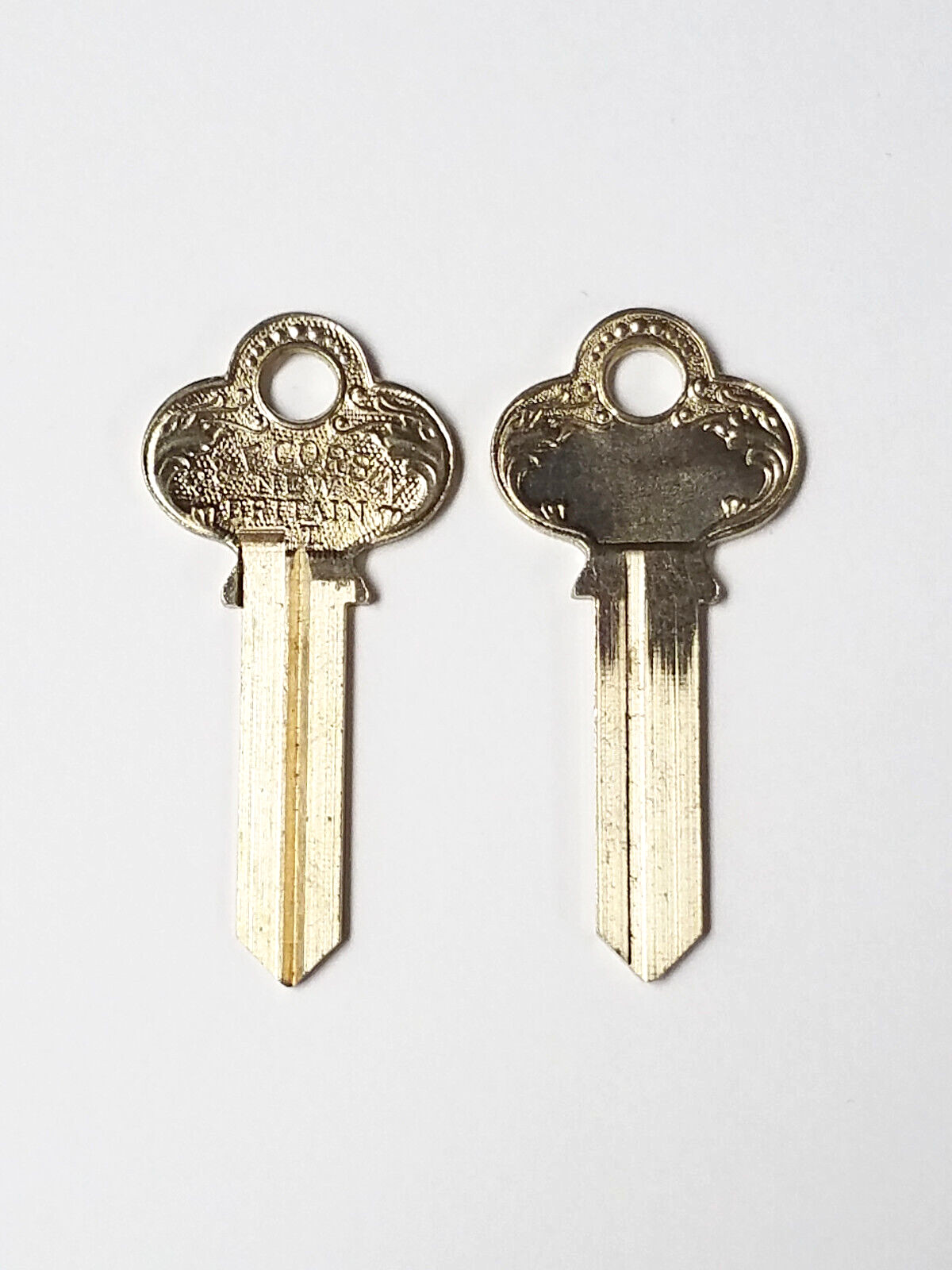 2 Vtg Original P&F CORBIN X1-57B1-6 Key BLANK 1001MA Cabinet Padlock Ornate C044