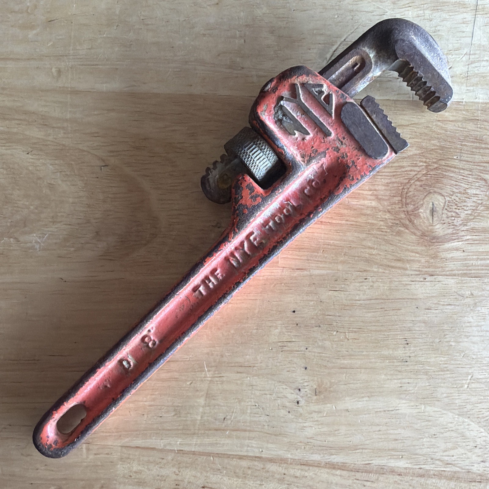 The NYE Tool Co. 8″ Pipe Wrench D8 Vintage Chicago USA READ!