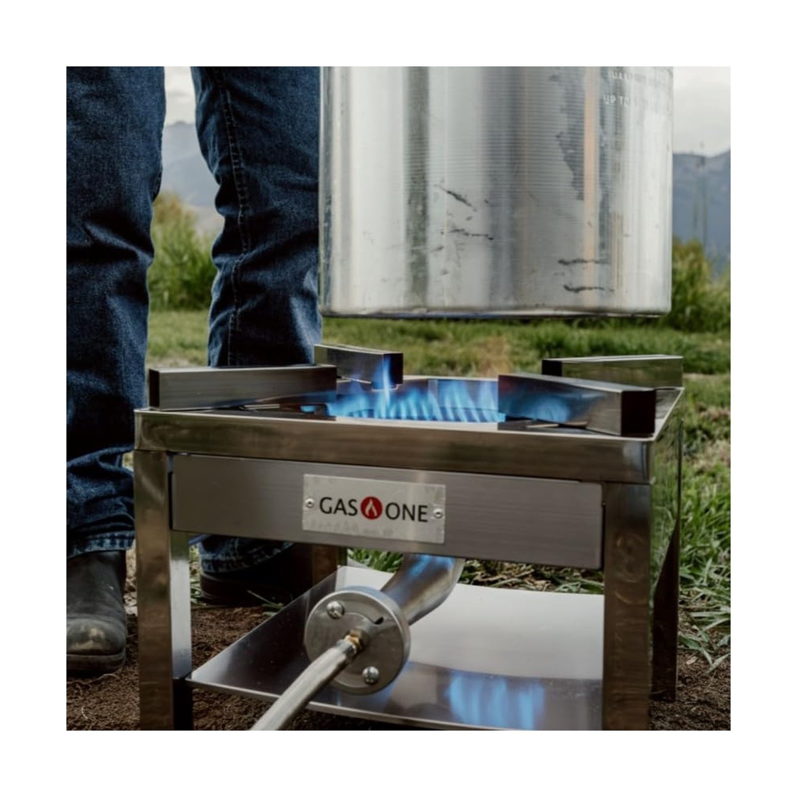 Stainless Steel Propane Burner Cooker W/ Regulator&Steel Braided Hose Turkey Fry