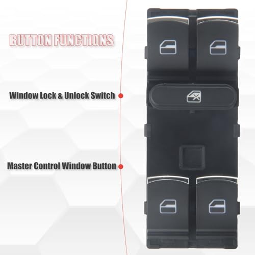 5K4959857 Master Power Window Switch Compatible with CC 2012-2017 Golf GTI