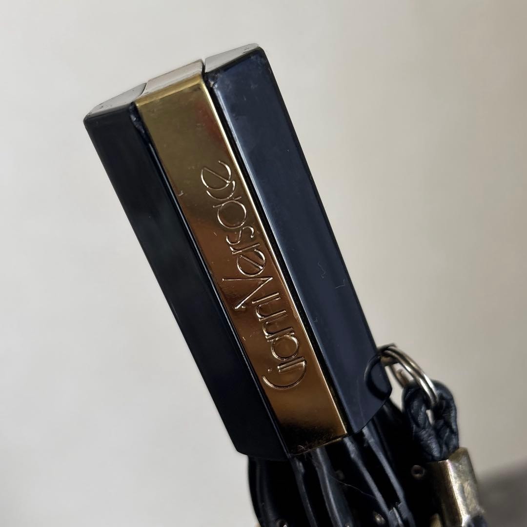 GIANNI VERSACE Folding Umbrella 8 Bones Strap Gold Black Used Vintage