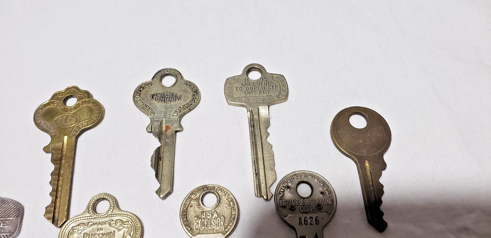 Vintage Lot 20 Old Cut Keys Yale & Towne Corbin Lockwood Graham Schlage Eagle #2