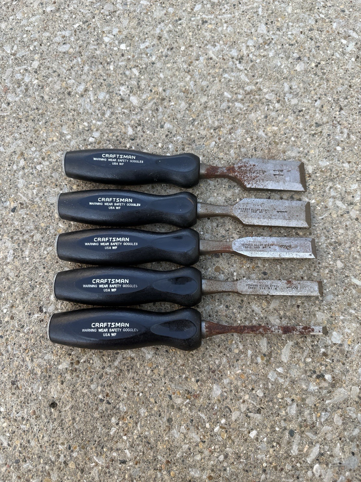 Craftsman 36859 – 5pc Wood Chisel Set MADE IN USA 1/4”, 1/2”, 3/4”, 1”, 1 1/4”