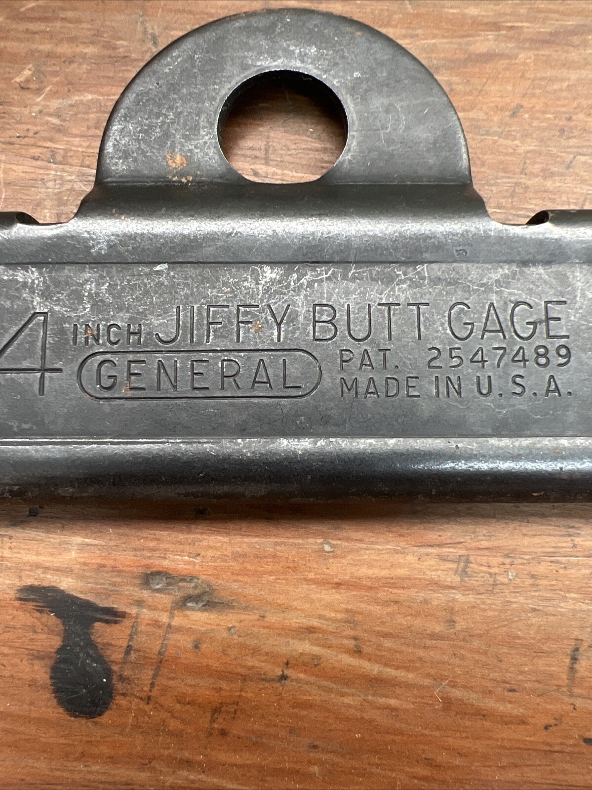 Vintage 4 Inch GENERAL “Jiffy” Butt Gage PATENT 2547489 Made In U.S.A.