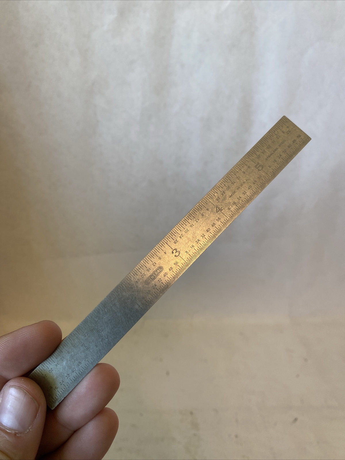 General 6 ” Stainless Steel Rule No. 309-N Made In USA, 32nd 64th Faded