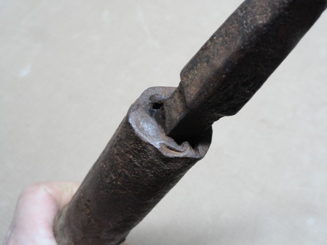 Vtg Maine Pike Pole End All Hand Forged 2 pc Ferrule w/ Insert Pick Point ‘OI’