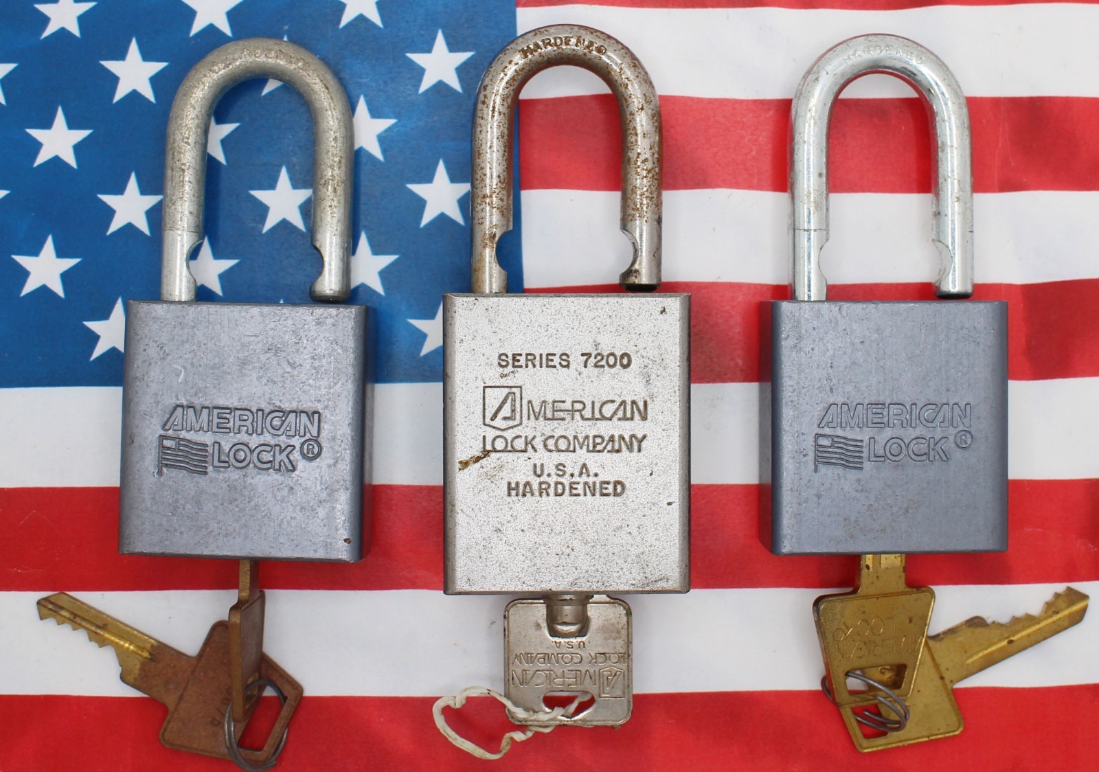 AMERICAN LOCK One Series 7200 TWO Series 10 with Key Keys Locks 3 Padlocks USA