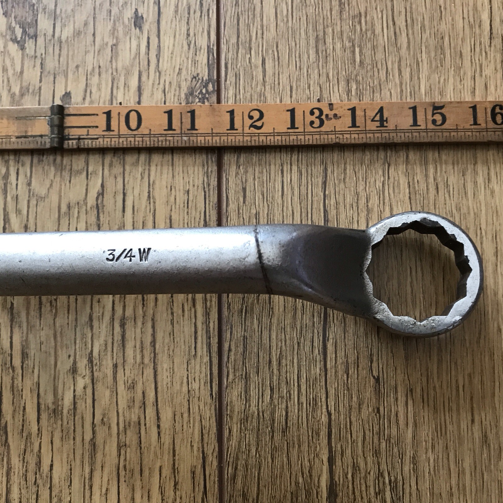 Large Vintage King Dick ring spanner 5/8” X 3/4”Whitworth Or 28 X 33mm