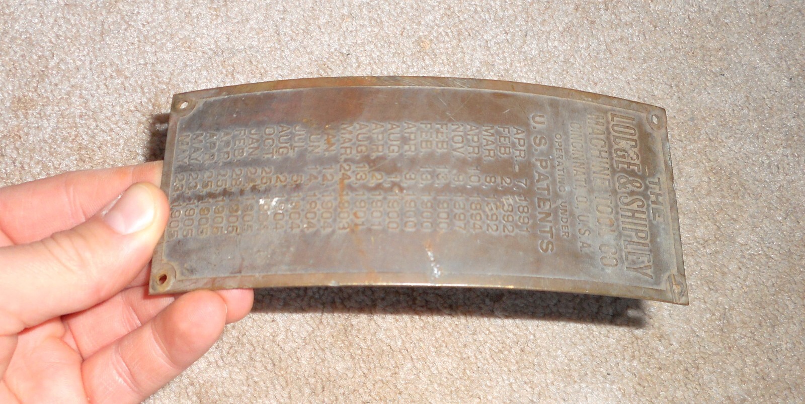 Antique The Lodge & Shipley Machine Tool Co Factory Industrial Plate Sign