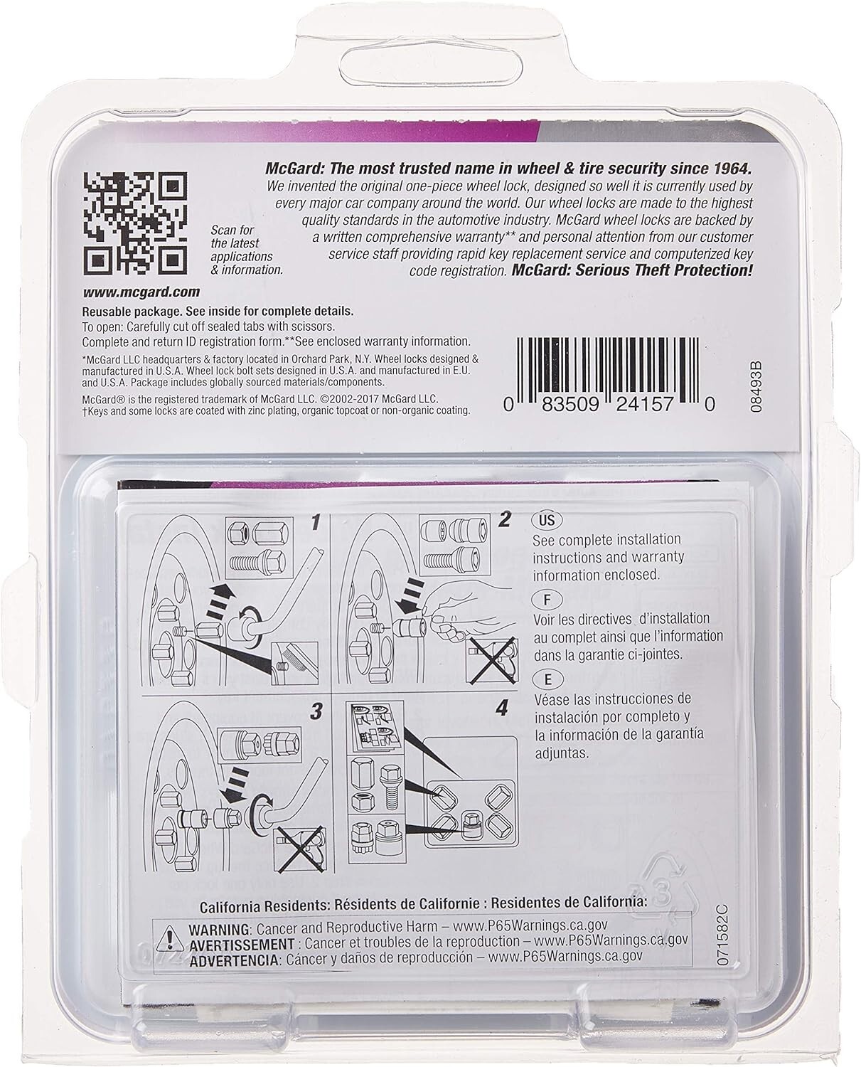 #1 New Juego De 4 Tuerca Antirrobo Para Rueda De Bloqueo De Acero Tamaño M12X1.5