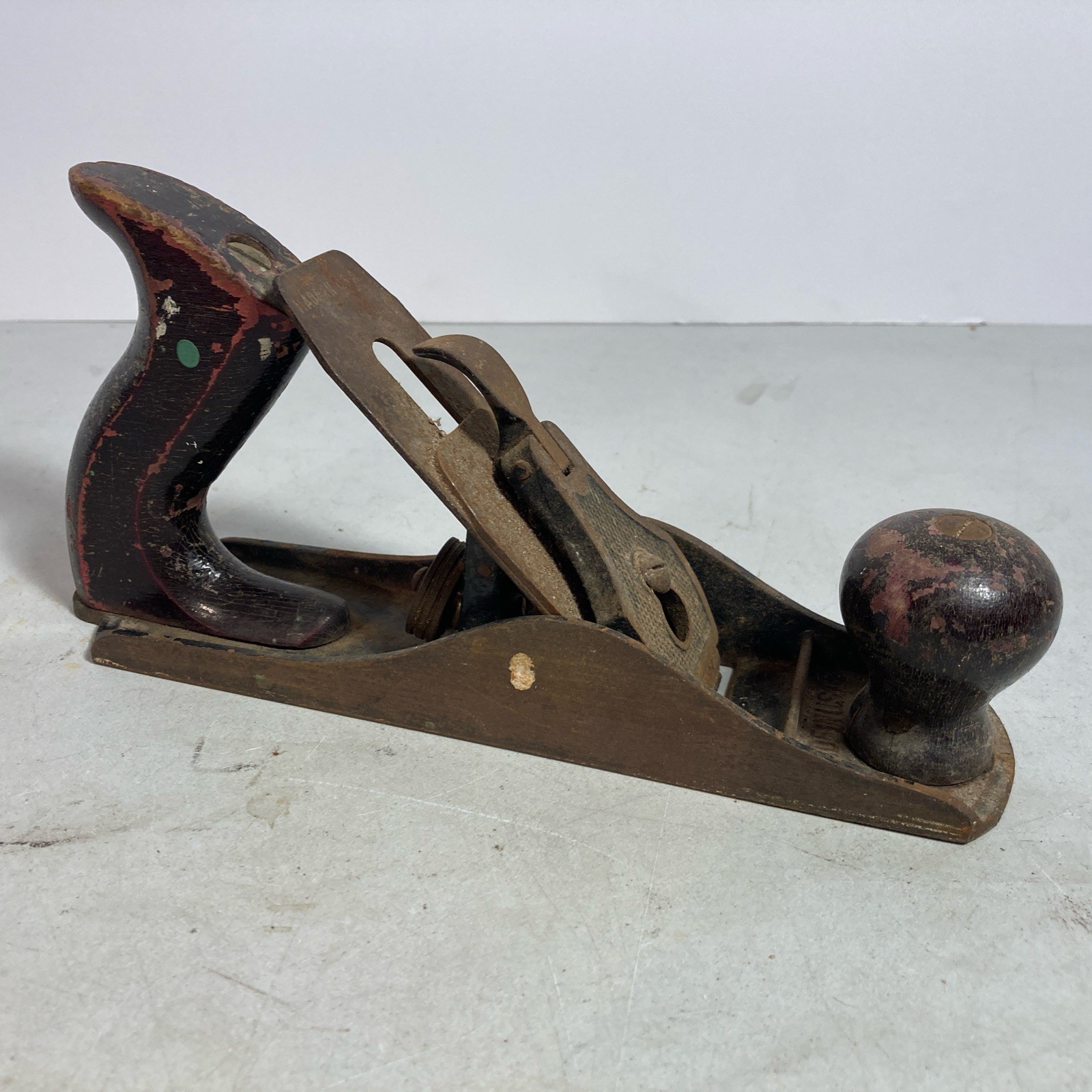 Vintage Made In USA Smooth Bottom Wood Hand Plain 8.5”
