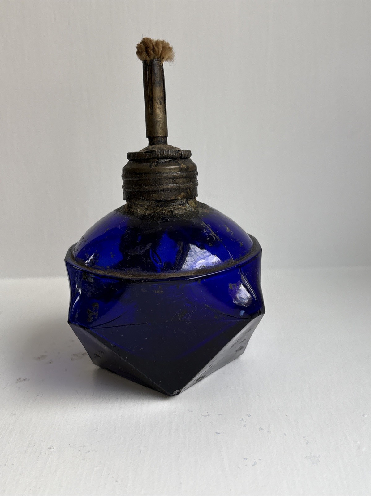 Rare Antique Jeweler’s Lamp Burner Cobalt Blue Glass