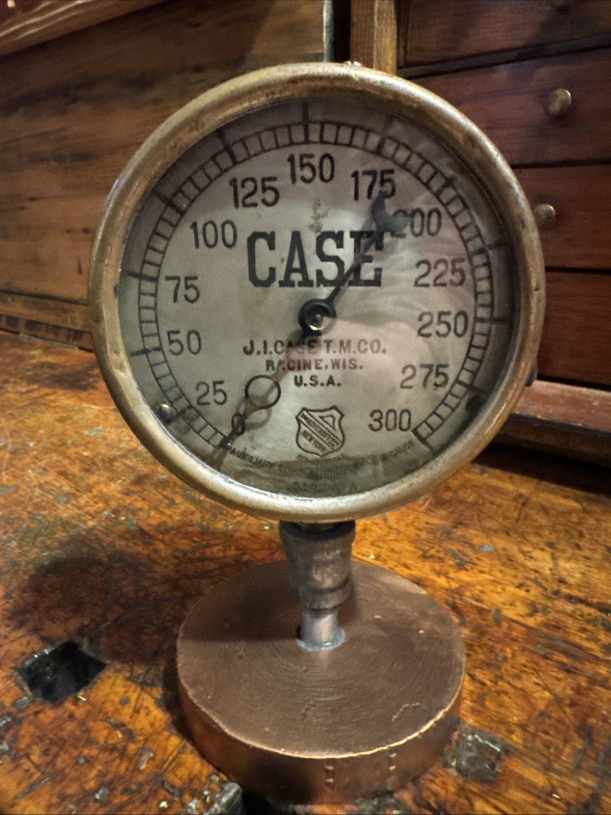 ANTIQUE J.I. CASE STEAM Gauge Farm /Steam Engine RACINE WISCONSIN TRACTOR