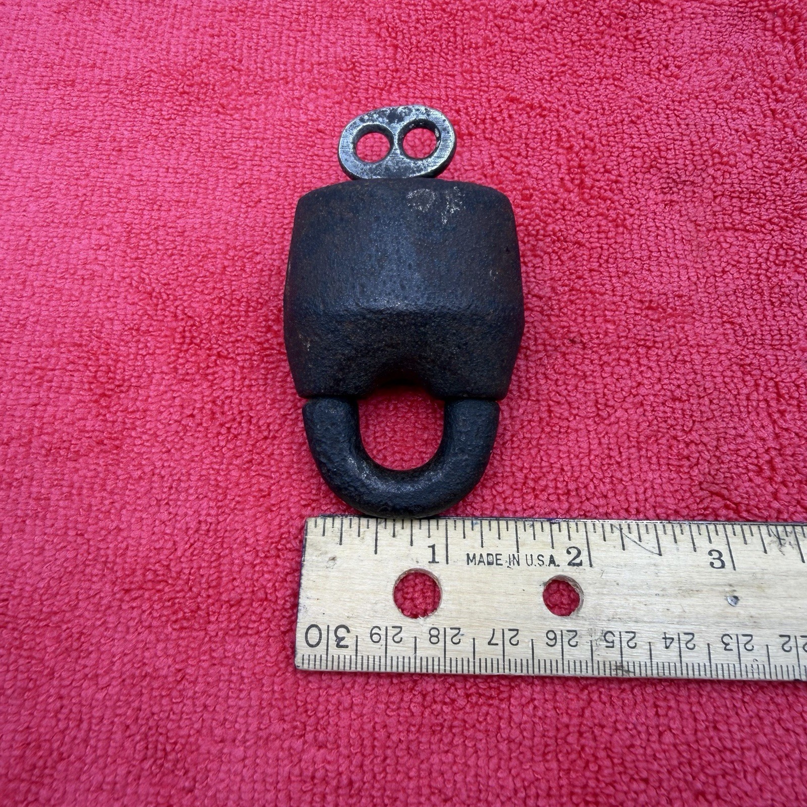 Antique Cast Iron Scandinavian Padlock Vintage jail lock with Key TESTED WORKS