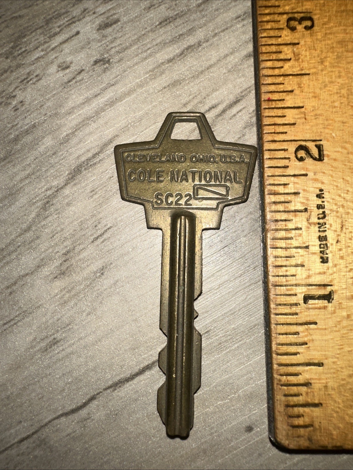 Vintage Cole National Brass Key #5022 Cleveland, Ohio