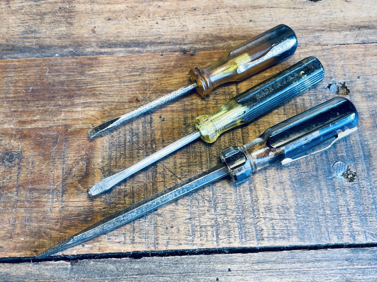 Vintage Miniature Screwdrivers Slotted Enderes Blue-Point Bridgeport Pocket USA