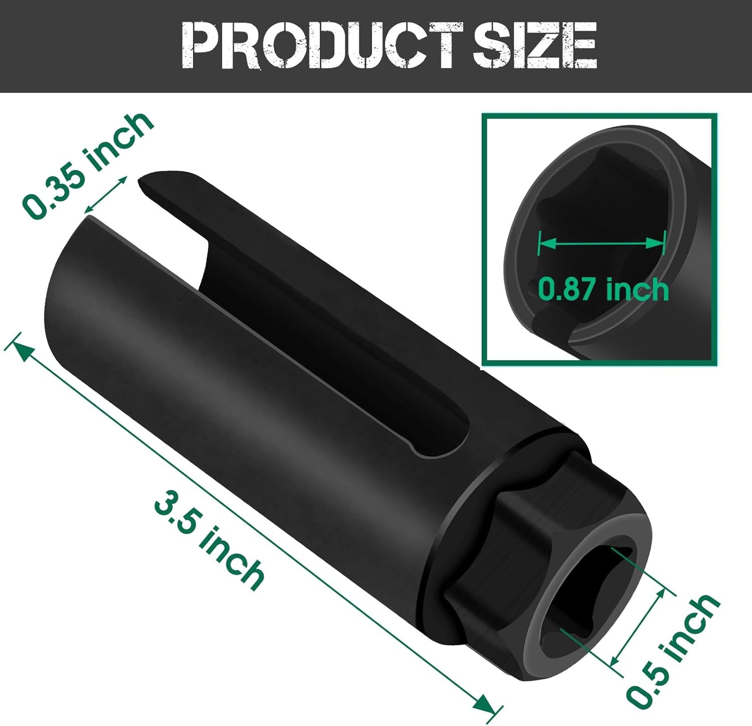 Oxygen Sensor Socket 22mm 7/8 in, 1/2 in Drive O2 Sensor Removal Tool, Heavy-Dut