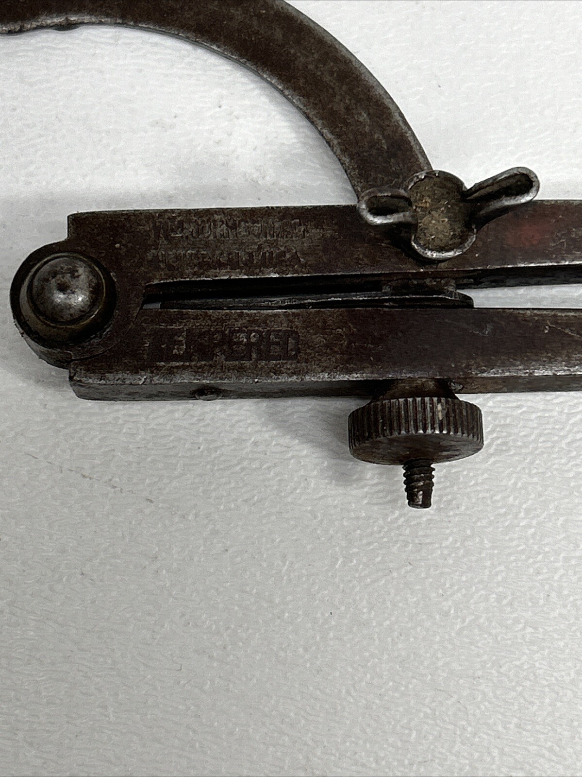 Vintage W.M. JOHNSON Machinist Tempered Locking Divider Compass Caliper