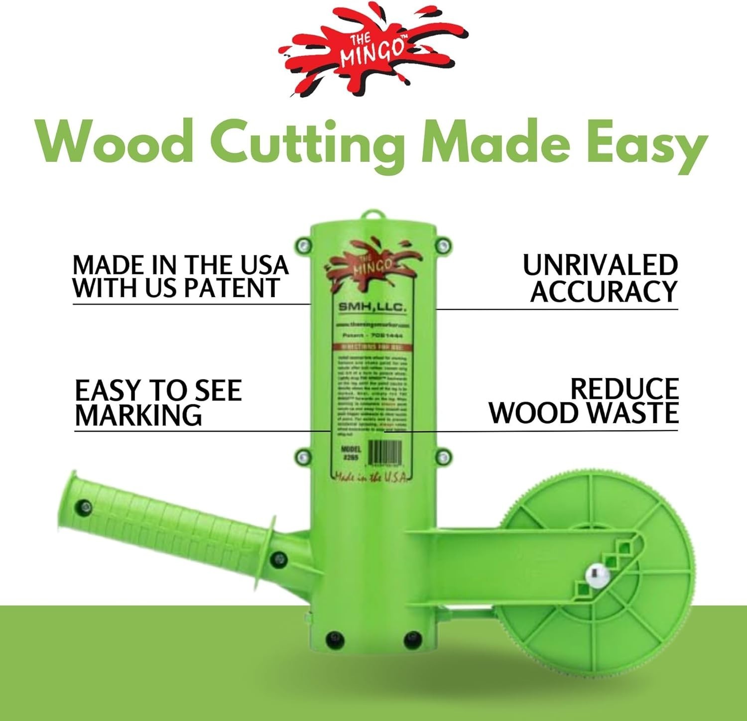 16-Inch Firewood Marking Wheel – Detachable Metal Log Measuring Tool – Green
