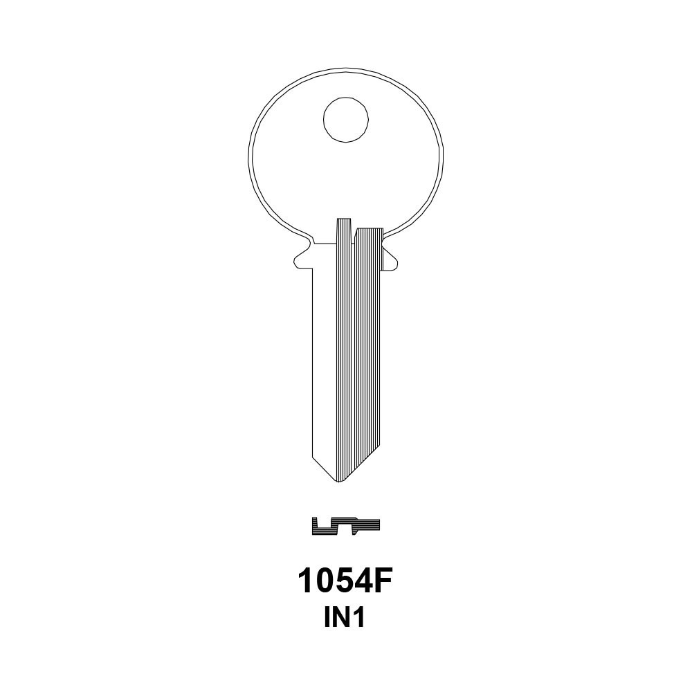 1054F / IN1 Key Blank 5-Pin Nickel