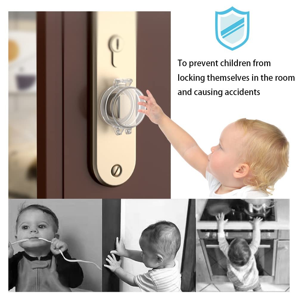 2 Pack Door Safety Deadbolt Lock for Kids,Child 3.11*2.44*1.65 in, Black